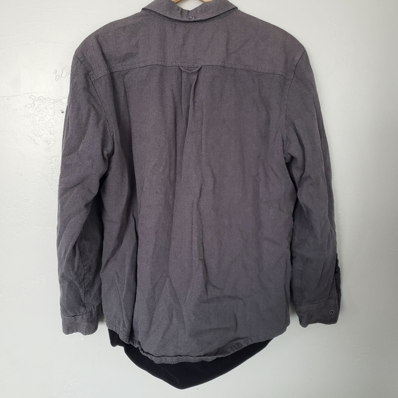 Hurley Boys Large Grey Button Up Jacket Black Fleece Lining Utility - Picture 3 of 7
